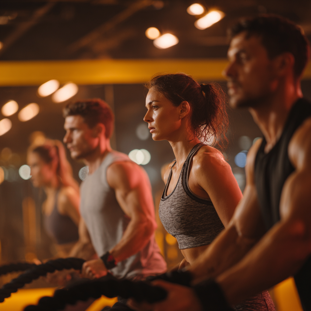 Români maturi în vârstă de peste 40 de ani zâmbind după antrenament, în echipament sportiv confortabil